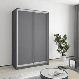 Шафа-купе дводверна MebelStar Стандарт AL 2ДСП 130x45x210 см Антрацит (MBS-2255)