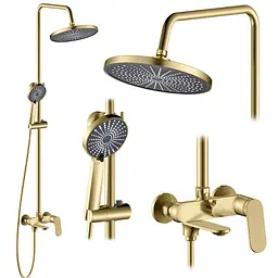 Душова система Rea Marco brushed gold з виливом REA-P8548, Золотий - мініатюра 2