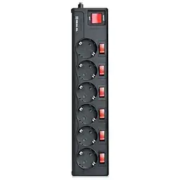Мережевий фільтр живлення REAL-EL RS-6 EXTRA 3m, black (EL122300002)