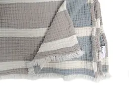 Рушник Lotus Home - Milana muslin beige-lead blue 80x160 - мініатюра 4