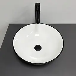 Умивальник VBI Amalfi black white накладний VBI-013401, Чорний матовий - мініатюра 4