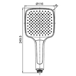 Ручний душ Koer 3 режими KP-0402-05 KR4985, Чорний матовий - мініатюра 2