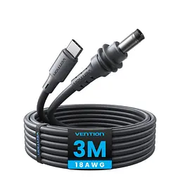 Кабель живлення Vention FDTHI USB-C - DC 5.5x2.1 мм Starlink Mini PD 100 Вт 3 м сірий (FDTHI)