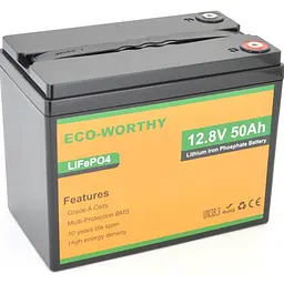Акумулятор Eco-Worthy LiFePO4 12V (12.8V/50Ah/640Wh) (Eco-Worthy-1250) [164620] - мініатюра 2