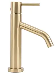 Змішувач для умивальника Rea Level gold brush (REA-B6218) - мініатюра 5
