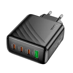 Мережевий адаптер живлення зарядне Hoco CS27A Supply charger 67 W 4 порти чорне - мініатюра 5