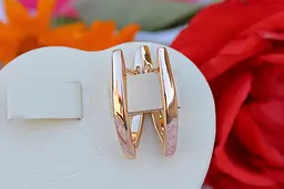 Сережки Xuping Jewelry гладка стріла 2.5 см золотисті