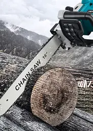 Акумуляторна ланцюгова пилка Electric SAW 16 дюймів + 2 акумулятори потужна електропилка BLUE - мініатюра 3