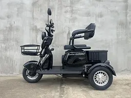 Електроскутер триколісний EVOBIKE Luna TRIO PRO 1200W 60V 20Ah (2026) зі знімним графеновим акумулятором та пасажирським сидінням | Чорний - мініатюра 9