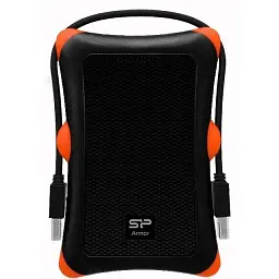 Зовнішній жорсткий диск Silicon Power портативний USB 3.2 1 TB Armor A30 чорно-помаранчевий