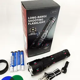 Ліхтар NIGHT VISION FLUORESCENCE XPRO AK177-1, білий лазер, LED, power bank, 4×18650, індикація заряду, ЗУ Type-C, zoom, 5 фільтрів (47153-177-1_1117) - миниатюра 12