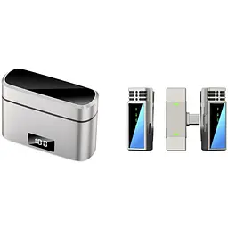 Петличний бездротовий мікрофон Jmary MW-15 Dual-mic Type-C Black Epik teh0029566 - мініатюра 3