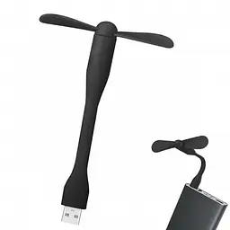 Гнучкий USB міні вентилятор для ноутбука чорний - мініатюра 2