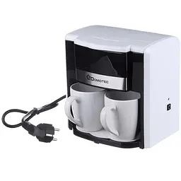 Краплинна кавоварка Domotec MS-0706 з 2 чашками Біла