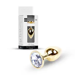 Анальна пробка - Jewellery Gold Plug Clear - мініатюра 1