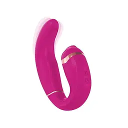 Вибратор Adrien Lastic My G с вакуумной стимуляцией клитора, 16х3.5 см розовый