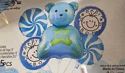 Набір фольгованих кульок "It's a boy" 5 шт святкові декорації - мініатюра 2