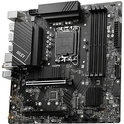 Материнська плата MSI PRO B760M-A WIFI DDR4 s1700 B760 4xDDR4 M.2 HDMI DP WiFi BT mATX - мініатюра 3