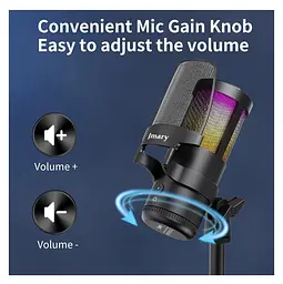 Професійний студійний конденсаторний мікрофон Jmary MCPW13 USB RGB Black - мініатюра 6