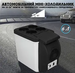 Автомобільний міні-холодильник від прикурювача з функцією нагрівання на 6 літрів - мініатюра 9