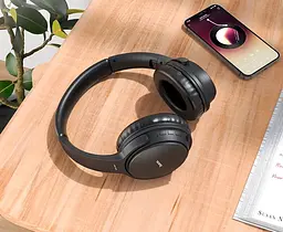 Накладні навушники Bluetooth Hoco DW02 |BT5.0, TF, AUX, 4Hours| black - мініатюра 6