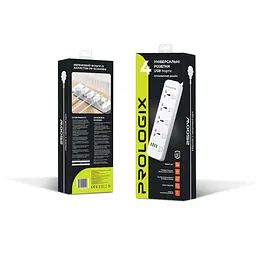 Фільтр живлення ProLogix Premium (PR-SC4408W) 2.5 кВт, 4 розетки, 4 USB, 2 м, з вимикачами, білий - мініатюра 6