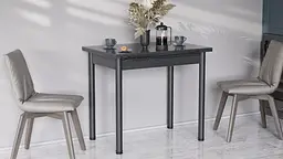 Обідній стіл-формер розкладний Берта Ferrum-decor 750x1400x900 Чорний метал ДСП Сосна Кембра 16 мм (FRD-105180) - мініатюра 3