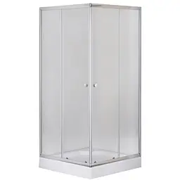Душова кабіна з низьким піддоном Mixxus Cubic SCT01-100x100x195-FB хром матове скло 4 мм MI6904, Універсальна, матовий, хром