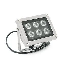 ІЧ-прожектор 6012HW. 12V, 24W, 6LED, IP66, 850Нм, кут огляду 120 °, дальність до 50м.