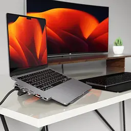 Адаптер Satechi Aluminum USB-C Pro Hub Slim Adapter Midnight (ST-HUCPHSD) - мініатюра 9