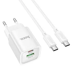 МЗП Hoco C149A Charm PD30W+QC3.0 (1USB-A/1C) + кабель Type-C to Type-C White - мініатюра 2