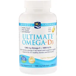 Риб'ячий жир + Д3 Nordic Naturals Ultimate Omega-D3 1000 мг 120 капсул Лимон