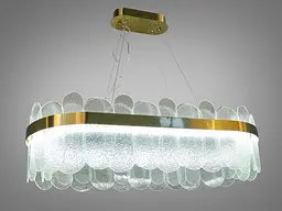 Підвісна овальна люстра Diasha 803-800x300SGD елегантна LED-модель у золотому кольорі з регульованою висотою - мініатюра 3