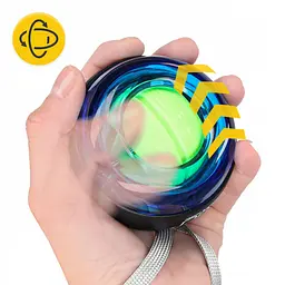 Тренажер для кисті та зап'ятстя 4FIZJO Power Ball гіроскопічний Blue/Yellow (P-5905973402224) - мініатюра 3