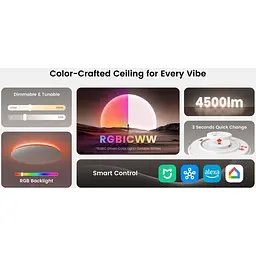 Стельовий світильник Yeelight Arwen Ceiling Light 500D (YLXDD-0149) [164437] - мініатюра 8