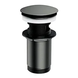 Донний клапан графітовий Omnires click-clack з переливом (A706GR), Графіт