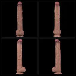 Фалоімітатор Dual-Layered Silicone Nature Cock 14.5'' 37.5 см коричневий - мініатюра 16