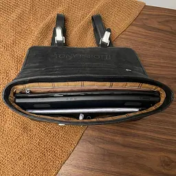 Чоловічий портфель з натуральної шкіри Tony Perotti Italico 9225G-38 (90415) Чорний - мініатюра 4
