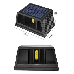 Настінний вуличний світильник на сонячній батареї садовий ліхтар Solar Wall Lamp HS-8032 - мініатюра 3
