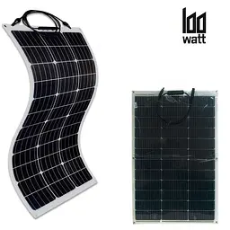 Гнучка сонячна панель 18V 100W, переносна сонячна батарея для дому Flexible panel 595х925х2.6 мм - мініатюра 2