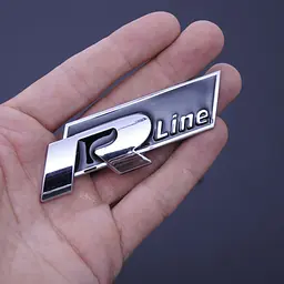 Емблема напис R-Line скотч 3М 70 мм металева Польща