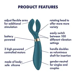 Вібратор для пар Satisfyer Endless Fun Battery Series, три мотора, багатофункціональний - мініатюра 5