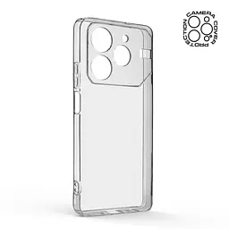 Прозрачный чехол для TECNO Pova 6 Neo (LI6) с защитой камеры, тонкий, силиконовый, бесцветный, ударопрочный, противоударный бампер с закрытой камерой, ArmorStandart (ARM78224) - мініатюра 2