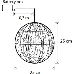 Прикраса декоративна Luca Lighting Куля Срібна D25 см 30 led (8718861660951) - мініатюра 2