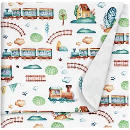 Пелюшки фланелеві Cosas Trains 100х120 см (FlannelDiapers_TrainsAirplanesMint_100x120)