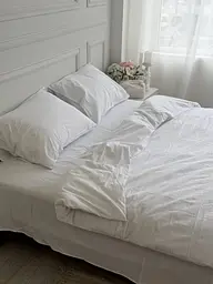 Постільна білизна євро Dushka Home Варена бавовна преміум 21706 200х220 см біла - мініатюра 3