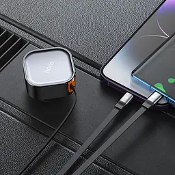 АЗП Hoco NZ13 Clever PD30W + висувний кабель Type-C and Lightning Black - мініатюра 7