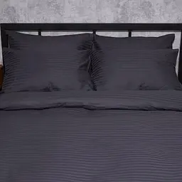 Комплект постільної білизни Moon&Star Satin Stripe Dark Serenity Євро 200х220 наволочки 2х70х70 - мініатюра 4
