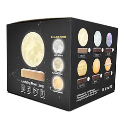 Магнітна левітаційна лампа HCNT Levitating Lamp Saturn Dark Wood Grain SIM10-GW5-S - мініатюра 2