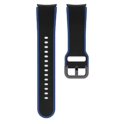 Браслет Double Line для Samsung Galaxy Watch 5 - чорно-синій ширина кріплення 20мм силікон Watchbands (W12-1WB12349934) - мініатюра 4